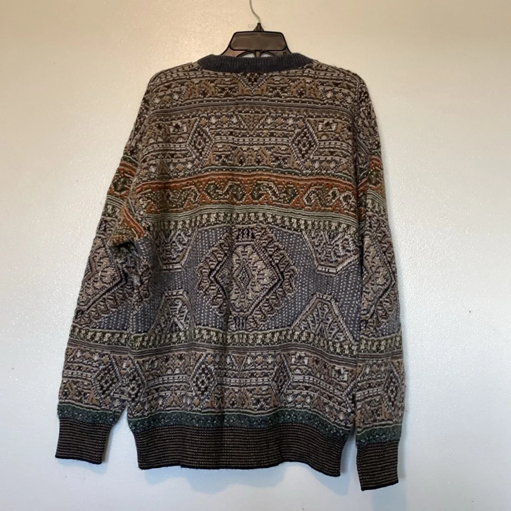 BOTTO Italian wool alpaca blend multi color long sleeve sweater XL - Picture 7 of 15